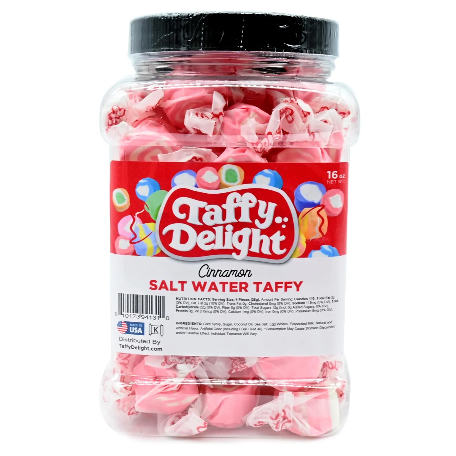 Taffy Delight Salt Water Taffy (16oz, Cinnamon)
