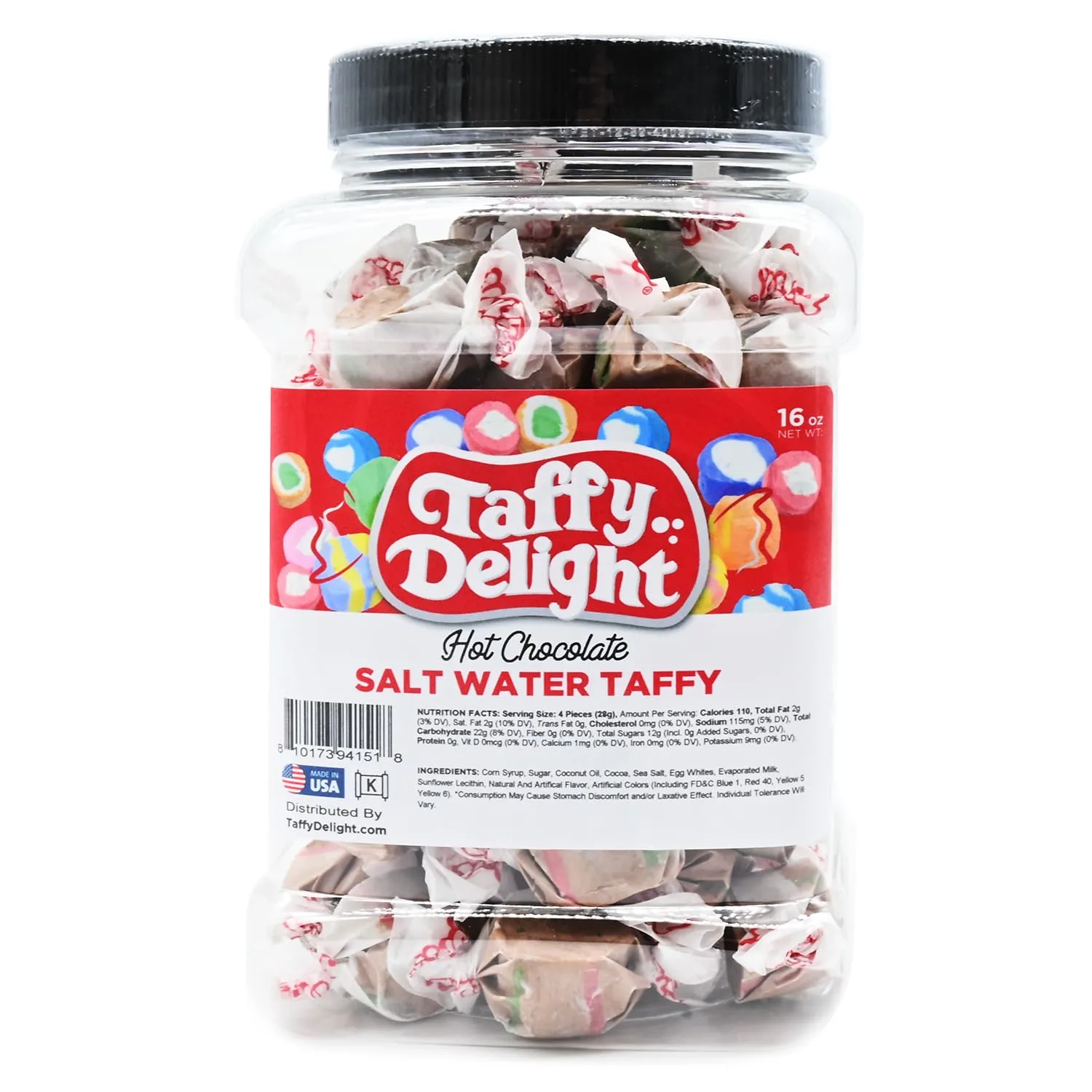 Taffy Delight Salt Water Taffy (16oz, Hot Chocolate)