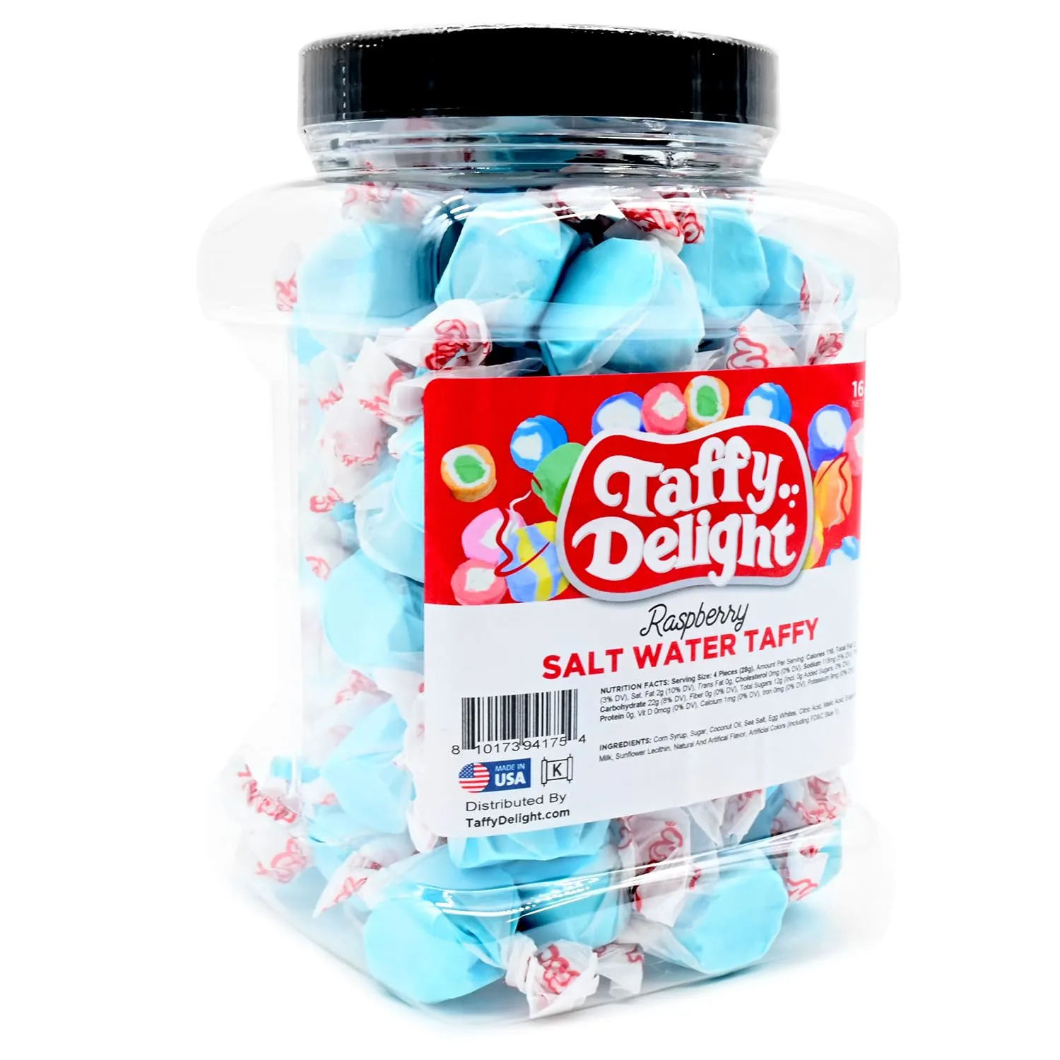 Taffy Delight Salt Water Taffy (16oz, Raspberry)