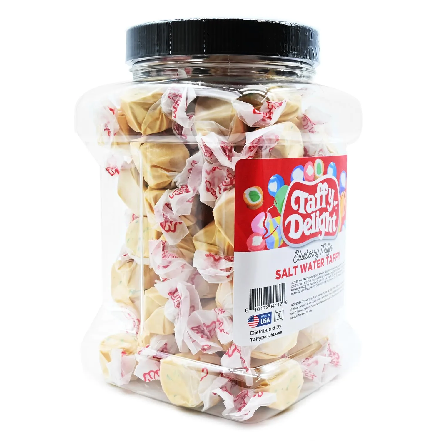 Taffy Delight Salt Water Taffy (16oz, Blueberry Muffin)