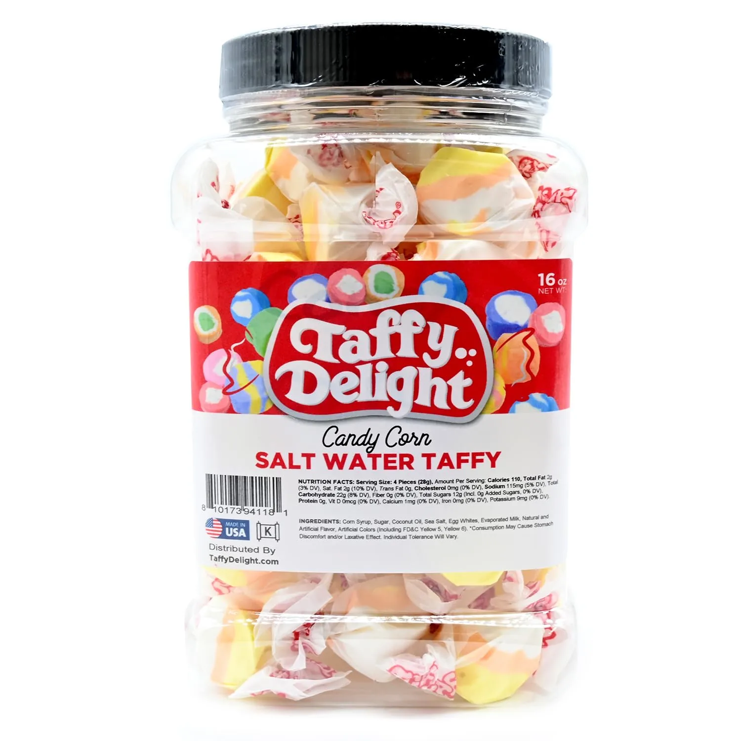 Taffy Delight Salt Water Taffy (16oz, Candy Corn)