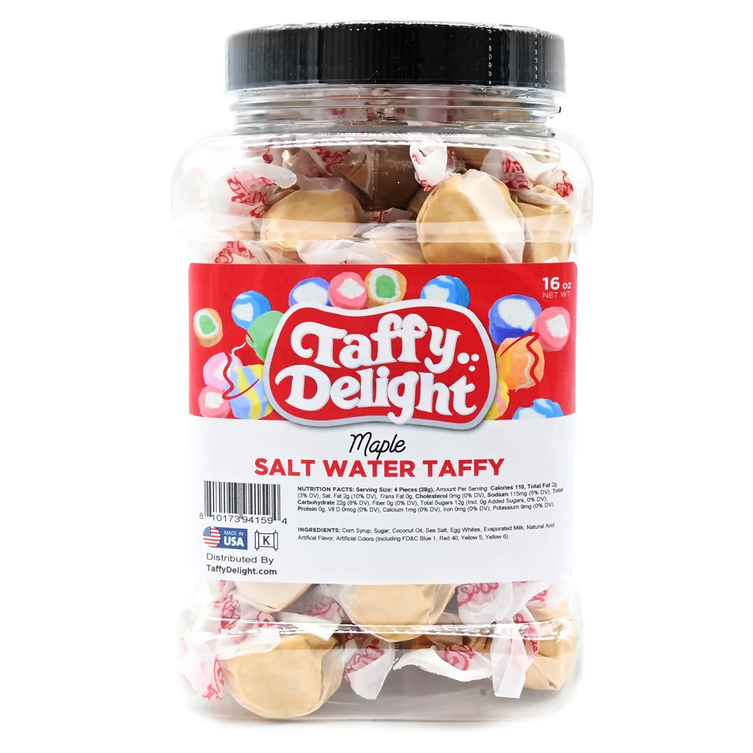 Taffy Delight Salt Water Taffy (16oz, Maple)