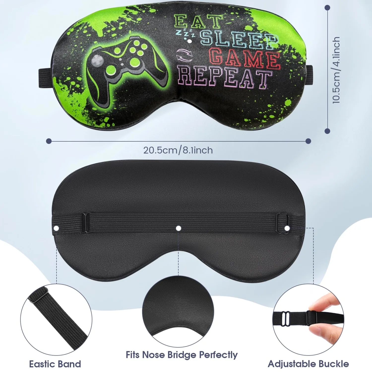 2 Pcs Sleep Eye Mask, Guys Blackout Sleeping Mask for Kids Adult Children's Travel Eye Mask Eye Cover Blindfold for Game (2 Pcs Game Mask - Style 4)
