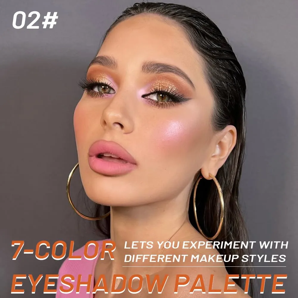 7Colors Eyeshadow Makeup Palette,White GoldenBrown Mauve Taupe Natural Neutral Eye Shadow Palettes for Older Women,Long Lasting Naturing-Looking,Lightweight,Eye Makeup Kit Travel Size,Vegan