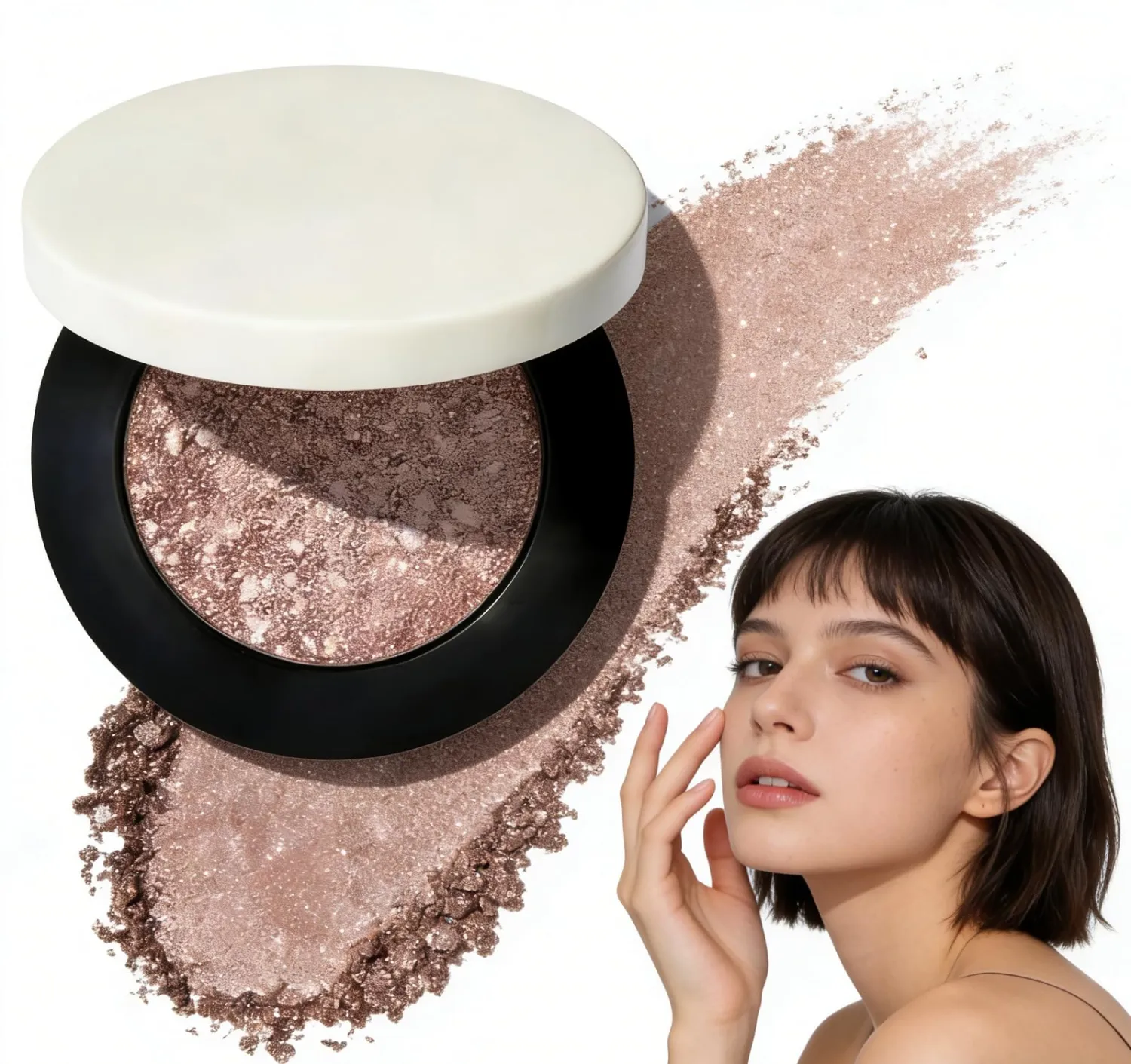 Multicolor Metallic Eyeshadow – Buildable, multichromatic eyeshadow palettes,Dimensional Long-Wear, Shimmering Metallic, Crease-Proof Powder Eyeshadow,Sensitive Skin (#01)