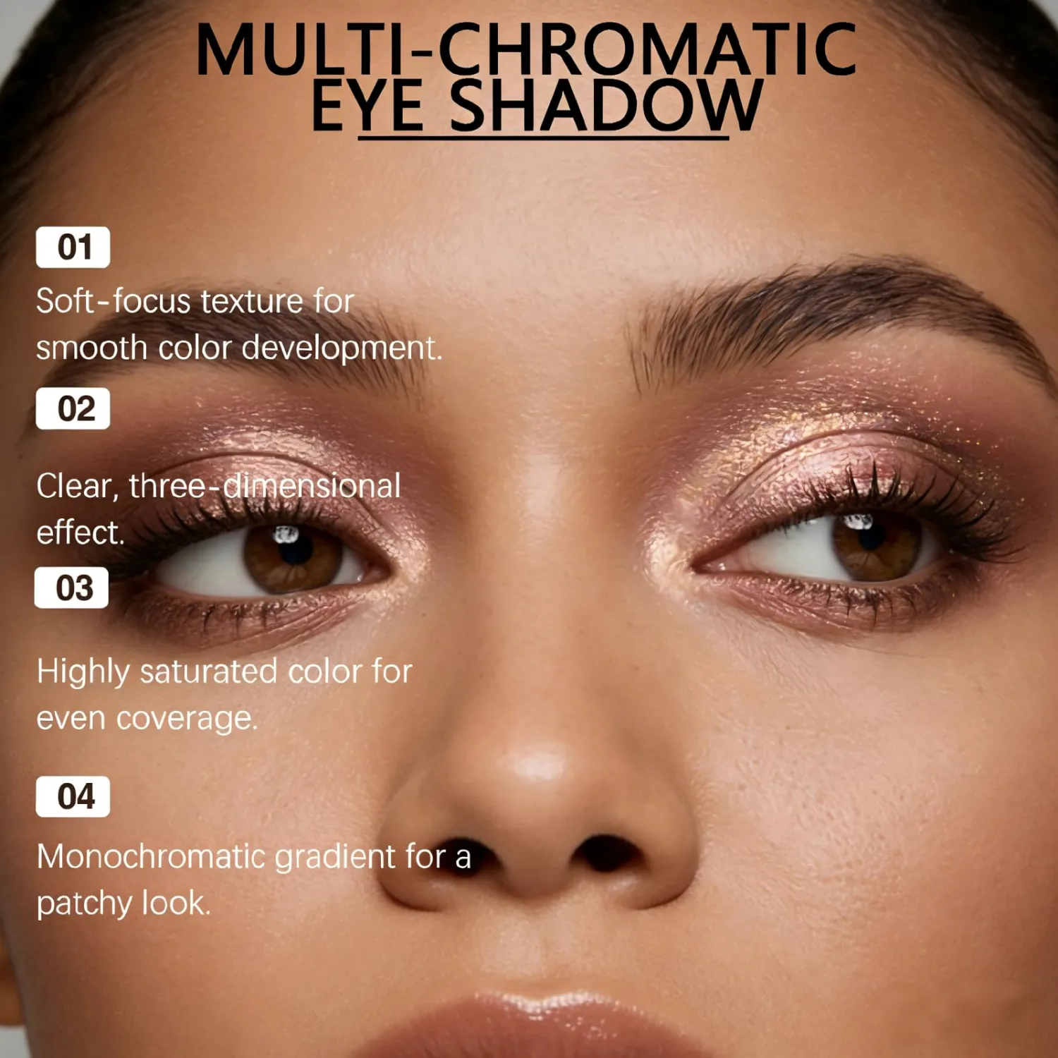 Multicolor Metallic Eyeshadow – Buildable, multichromatic eyeshadow palettes,Dimensional Long-Wear, Shimmering Metallic, Crease-Proof Powder Eyeshadow,Sensitive Skin (#01)
