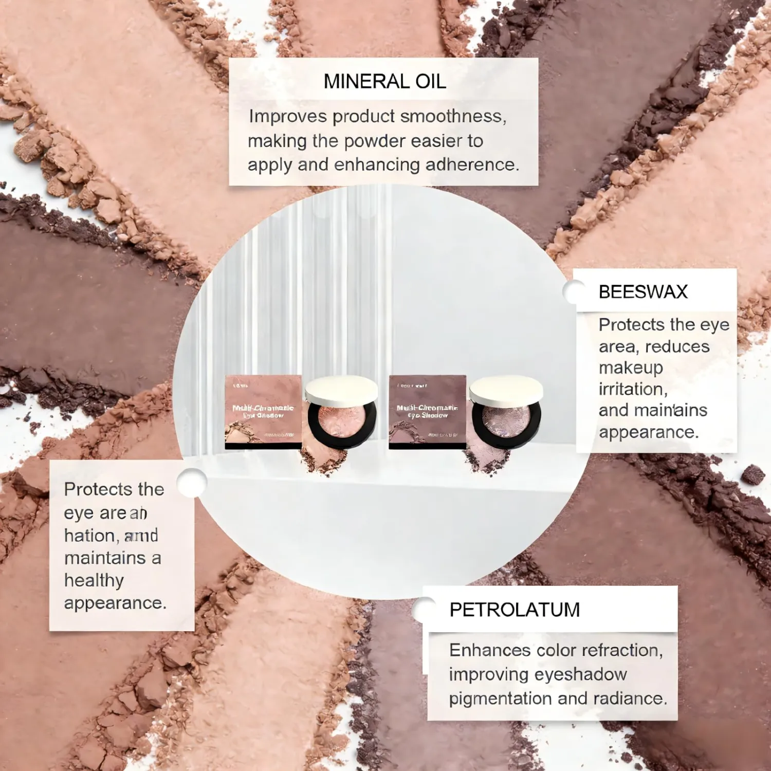 Multicolor Metallic Eyeshadow – Buildable, multichromatic eyeshadow palettes,Dimensional Long-Wear, Shimmering Metallic, Crease-Proof Powder Eyeshadow,Sensitive Skin (#01)