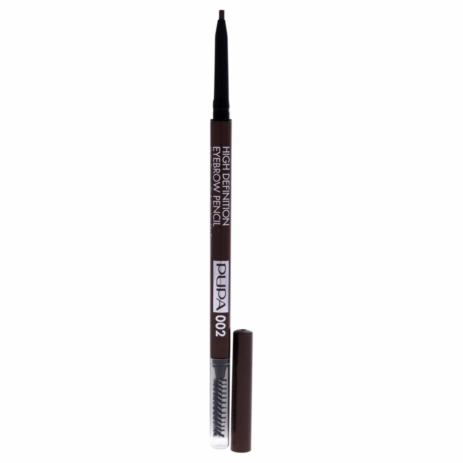 PUPA Milano High Definition Eyebrow Pencil - Easily Shape And Define Flawless Eyebrows - Fill And Volumize For Beautiful Thick Brows - Sculpt Your Arches With Smooth Precision - 002 Brown - 0.003 Oz