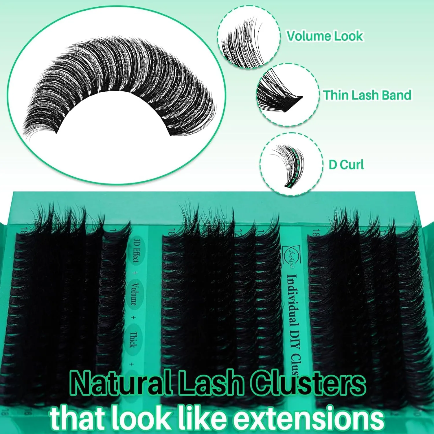 Lash Clusters Kit Wispy Lashes Clusters 3D Effect DIY Lashes Home or Travel Cluster Eyelash Kit Pestañas Postizas Naturales+Lash Bond&Seal,Lash Remover,Lash Tweezers (70D+80D+90D Kit)