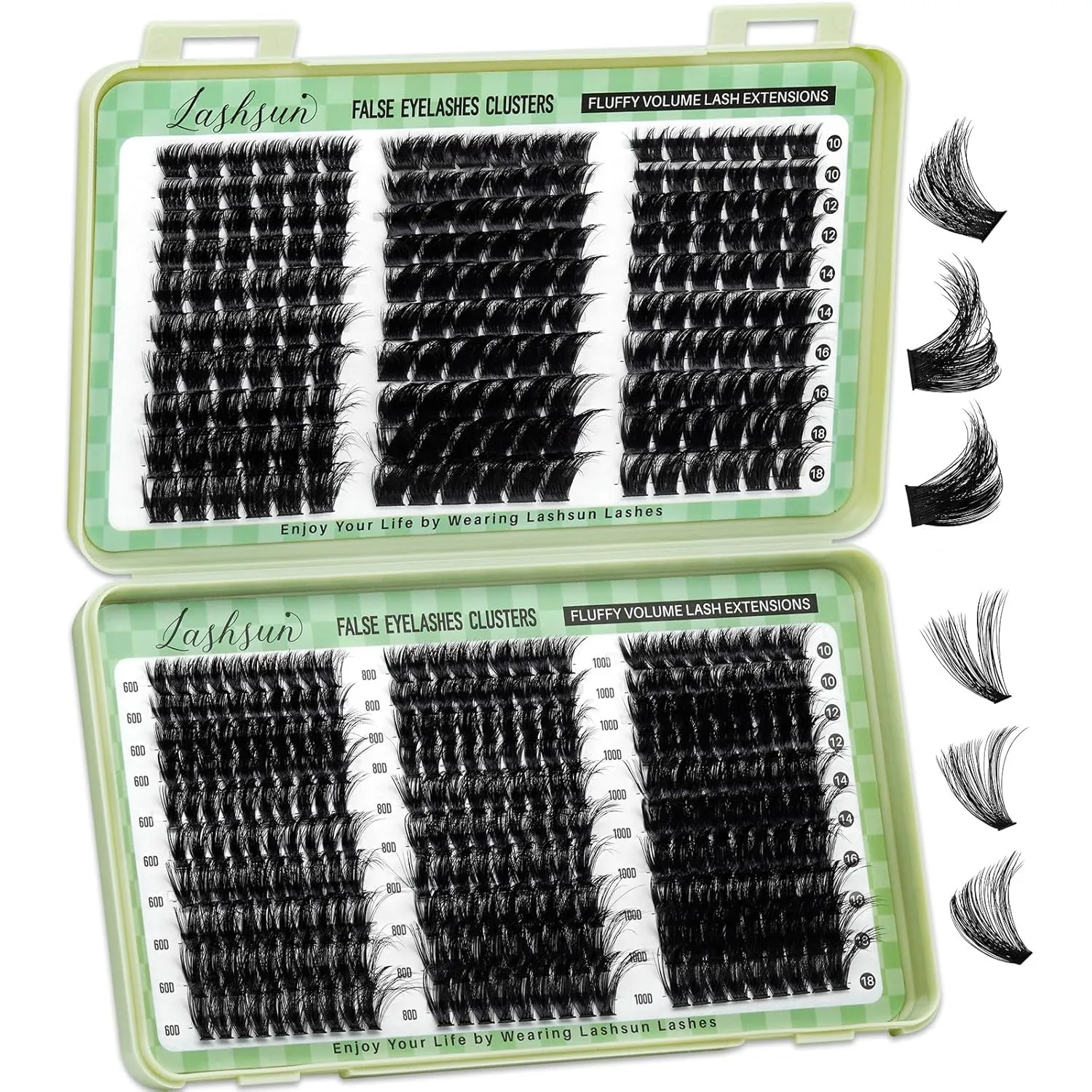 Lash Clusters Wispy Eyelash Clusters Lashes DIY Lash Extension Cluster Eyelash Extensions Volume Cluster Lashes Mix Length False Eyelashes Use At Home (WL+60D+80D+100D Lash Only)