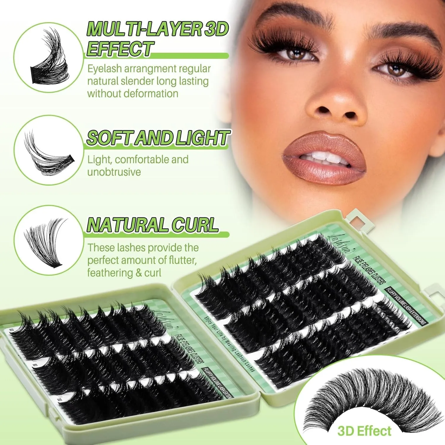Lash Clusters Wispy Eyelash Clusters Lashes DIY Lash Extension Cluster Eyelash Extensions Volume Cluster Lashes Mix Length False Eyelashes Use At Home (WL+60D+80D+100D Lash Only)