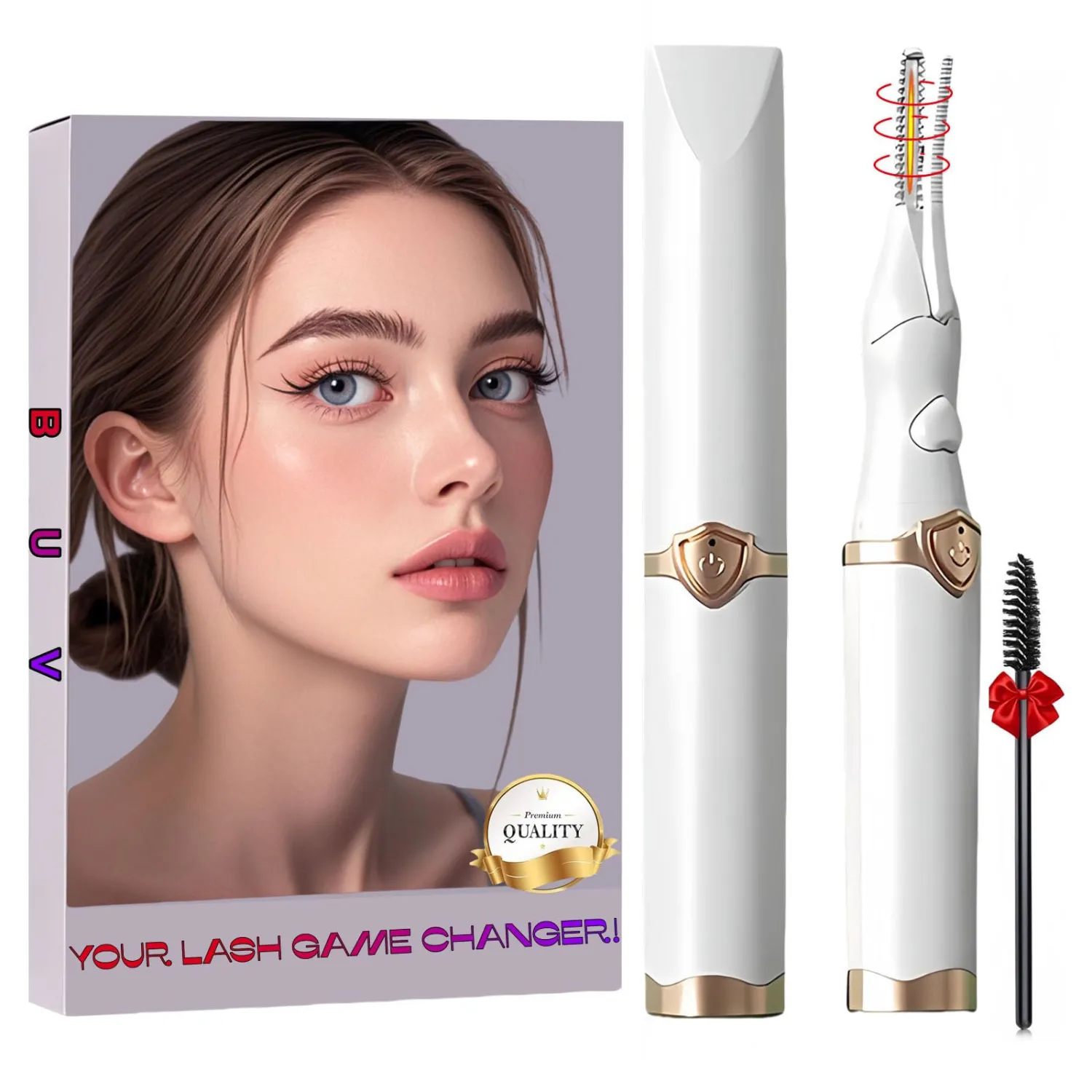 Heated Eyelash Curler - 2 in 1 Clip-Type Eyelash Curlers - Electric Eyelash Curler Rechargeable for 24H Long Lasting, 3 Heating Modes, 8S Fast Heating, Makeup Tool Gifts for Women Girls, White-FB