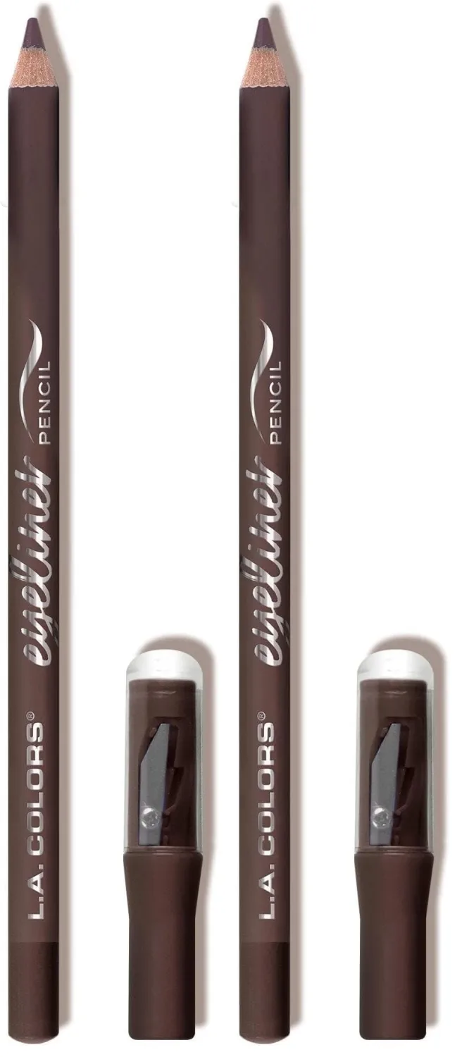 L.A. COLORS On Point Eyeliner Pencil, Brown CP627 (Pack of 2)