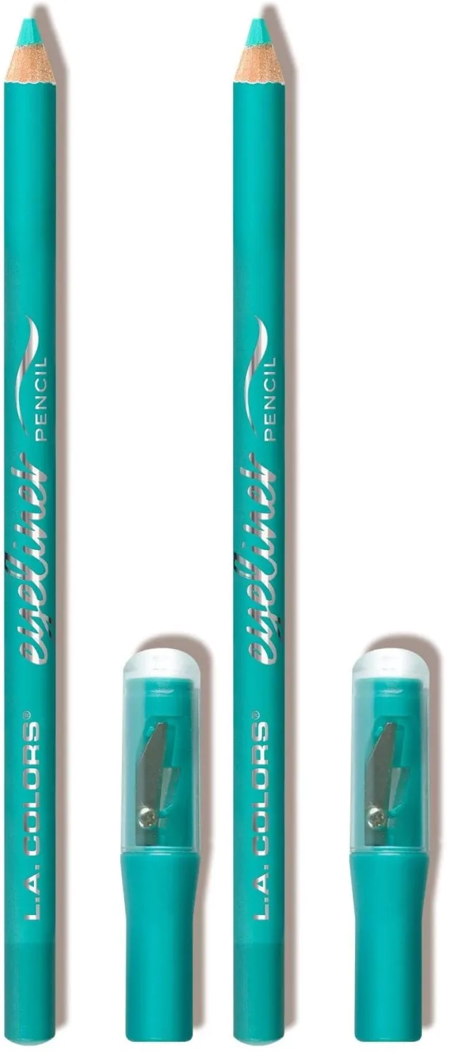 L.A. COLORS On Point Eyeliner Pencil, Teal CP623 (Pack of 2)