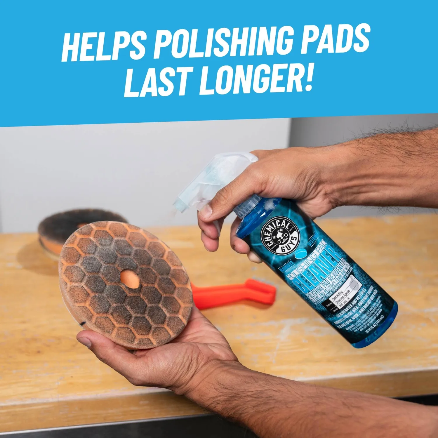 Chemical Guys BUF_333_16 Foam and Wool Polishing Pad Cleaner, Citrus-Based, 16 fl oz