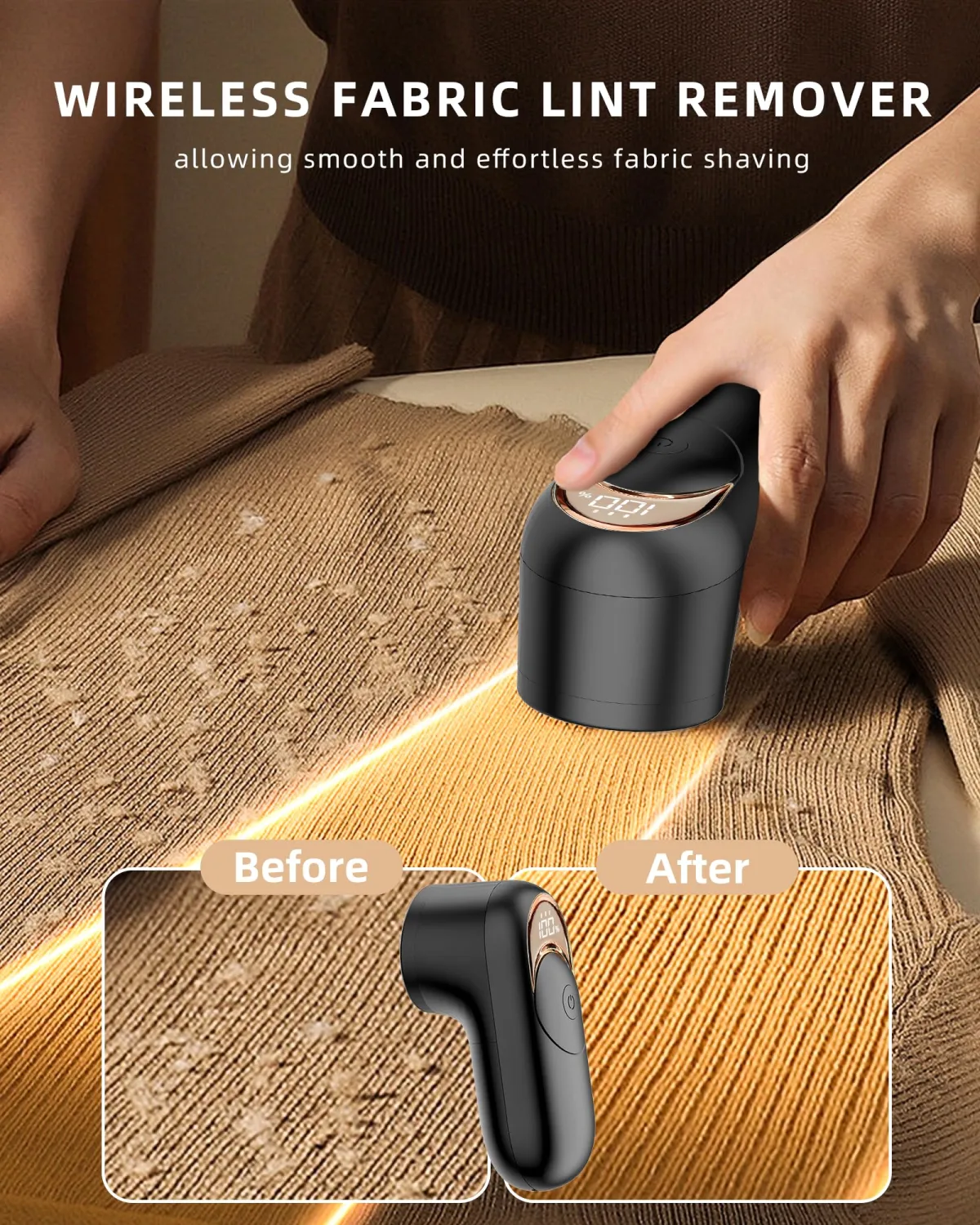 Fabric Shaver Lint Remover, Rechargeable Lint Shaver with 6-Leaf Blades, Sweater Defuzzer, Quickly Remove Fuzz Lint Balls for Clothes, Sweater, Couch, Blanket, Curtain, Wool, Cashmere