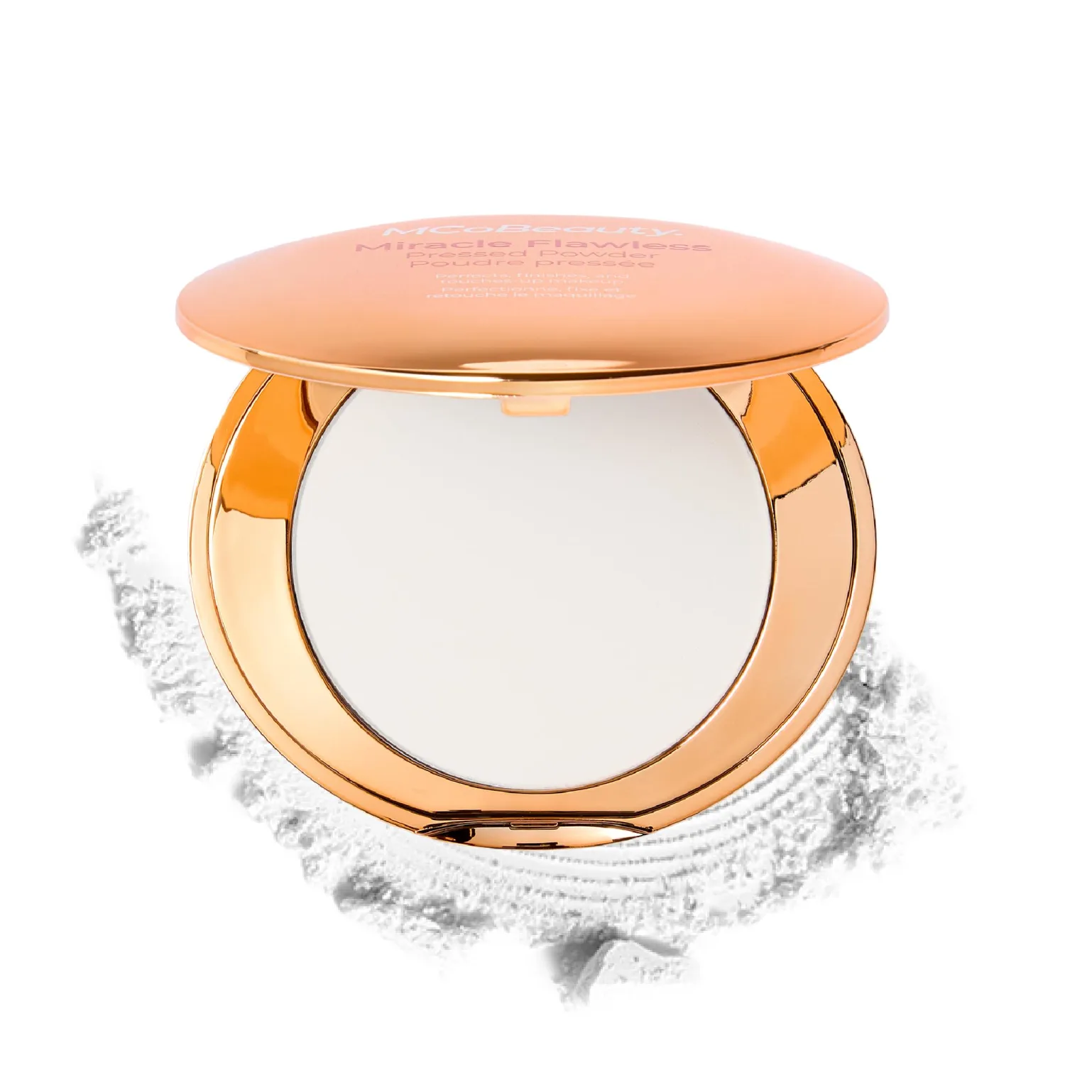MCoBeauty Miracle Flawless Pressed Powder Translucent - Setting Powder Makeup for Face with Rose Flower Extract Sweet Almond Oil - Blurring Finishing Compact Powder, Vegan Cruelty Free - 0.31 oz