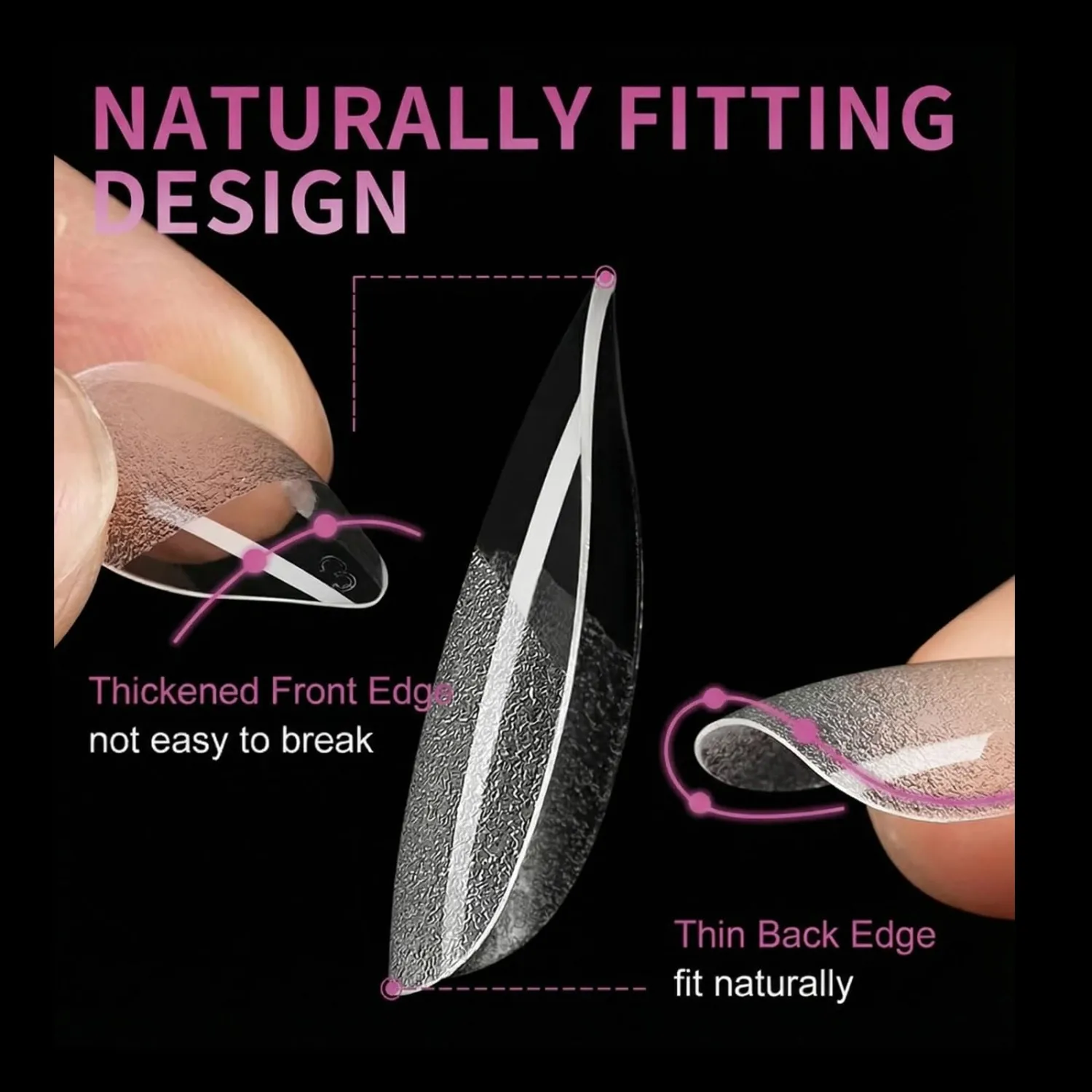 Almond Nail Tips:Full Cover Almond Press On Nails,Soft Gel Nail Tips X Half Matte False Nail Tips Pre-shaped Short Nails Tips12 Sizes300pcs,Clear Gelly Tips for Home Salon Daily Nail Art