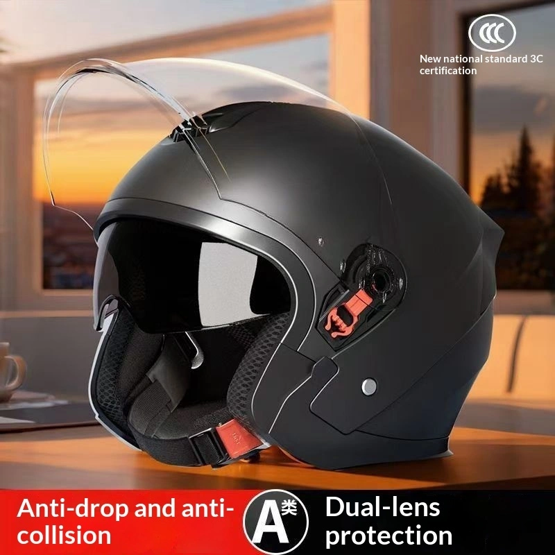 Cold-weather Thermal Neck Gaiter Detachable Half-helmet Dual-lens Protective Helmet