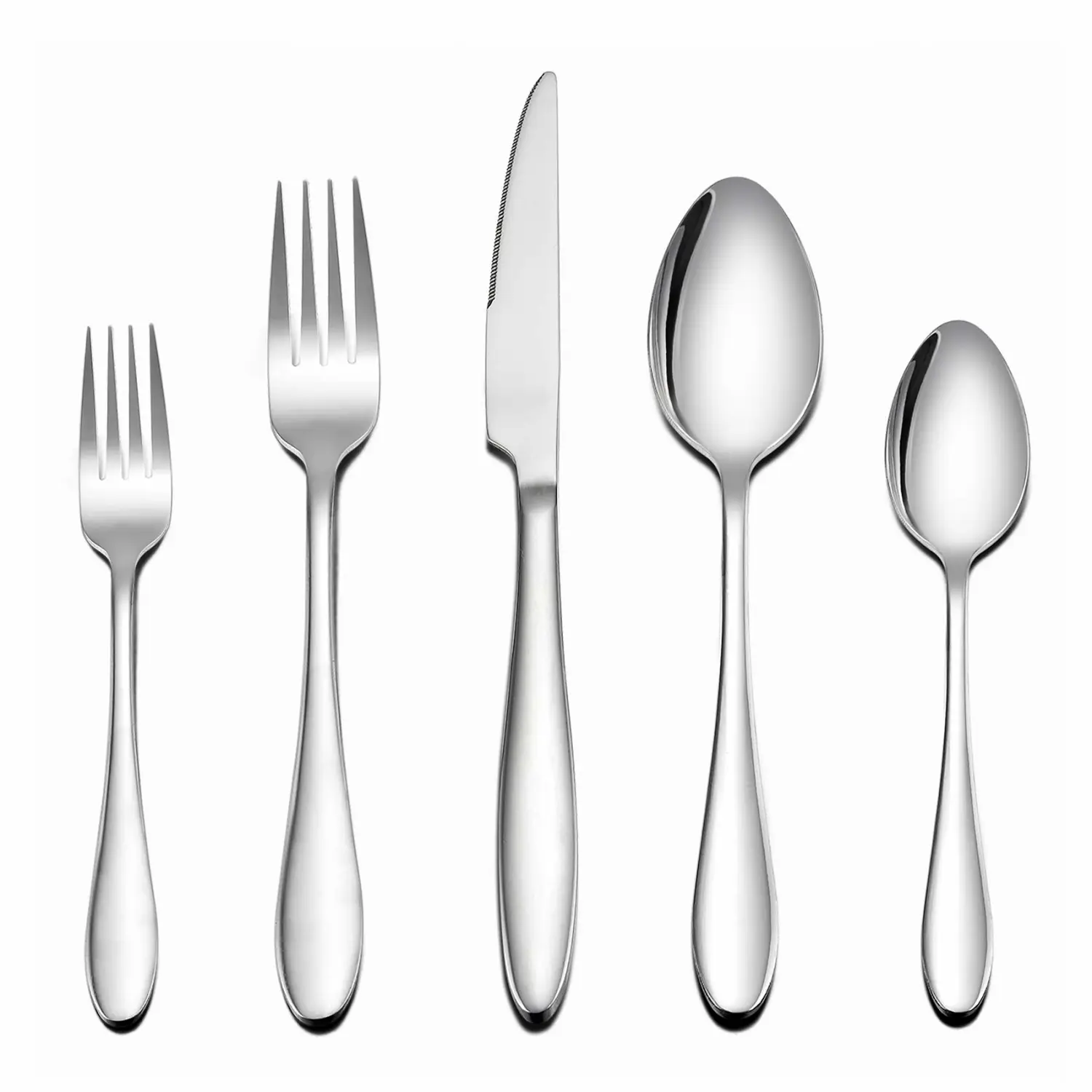 LIANYU Silverware Set 20-Piece, Stainless Steel Flatware Utensils Set Service for 4, Simple Look, Modern Design, Dishwasher Safe