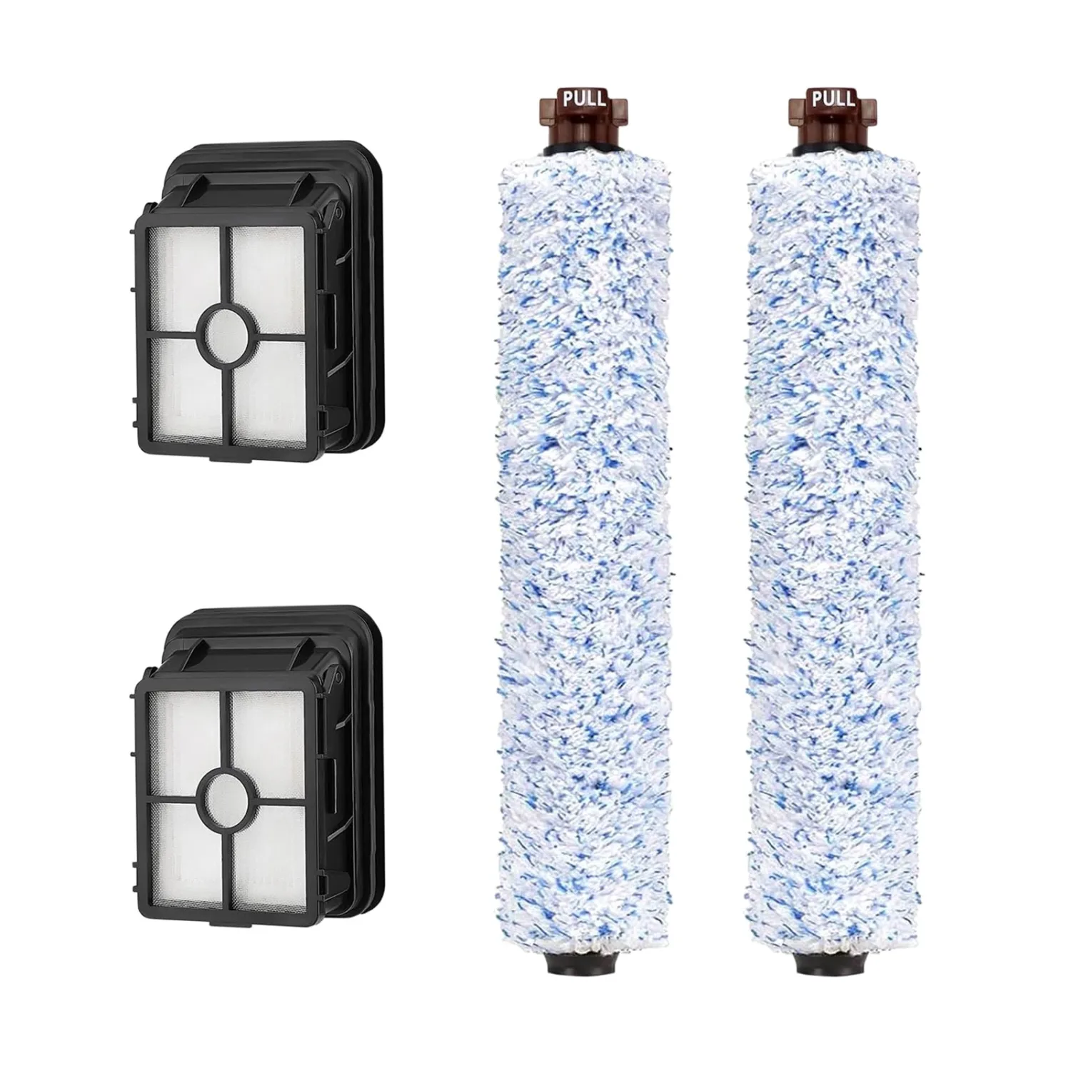 Brush Roll Filters Replacement Parts for Bissell CrossWave 1785 2306A, 2 Pack 1926 CrossWave Wood Floor Brush Roll & 2 Pack 1866 Upright Filter, Replace Part# 1608022, 160-8022 & 1608684.