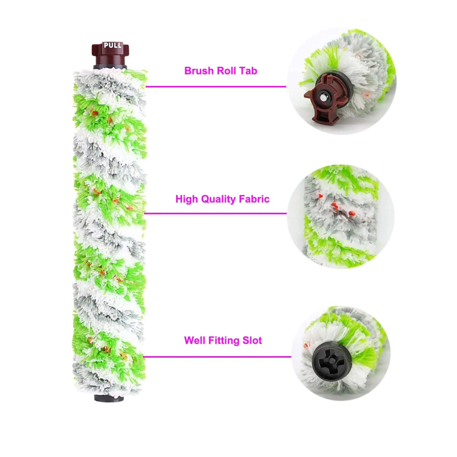 3 Pack Replacement 2460 Multi-Surface Pet Brush Roll, Brush Replacement Parts for Bissell CrossWave Pet Pro 3888A 1785, 2306A Cordless Wet Dry Vac, Replace Part# 1613568 &161-3568.