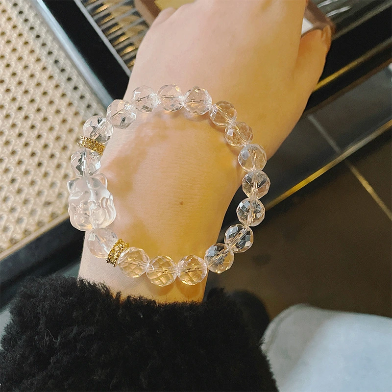 Natural White Crystal Nine-Tail Faceted Crystal Bracelet For Women