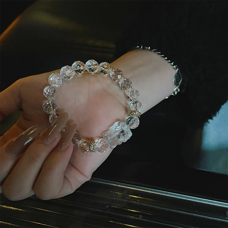 Natural White Crystal Nine-Tail Faceted Crystal Bracelet For Women