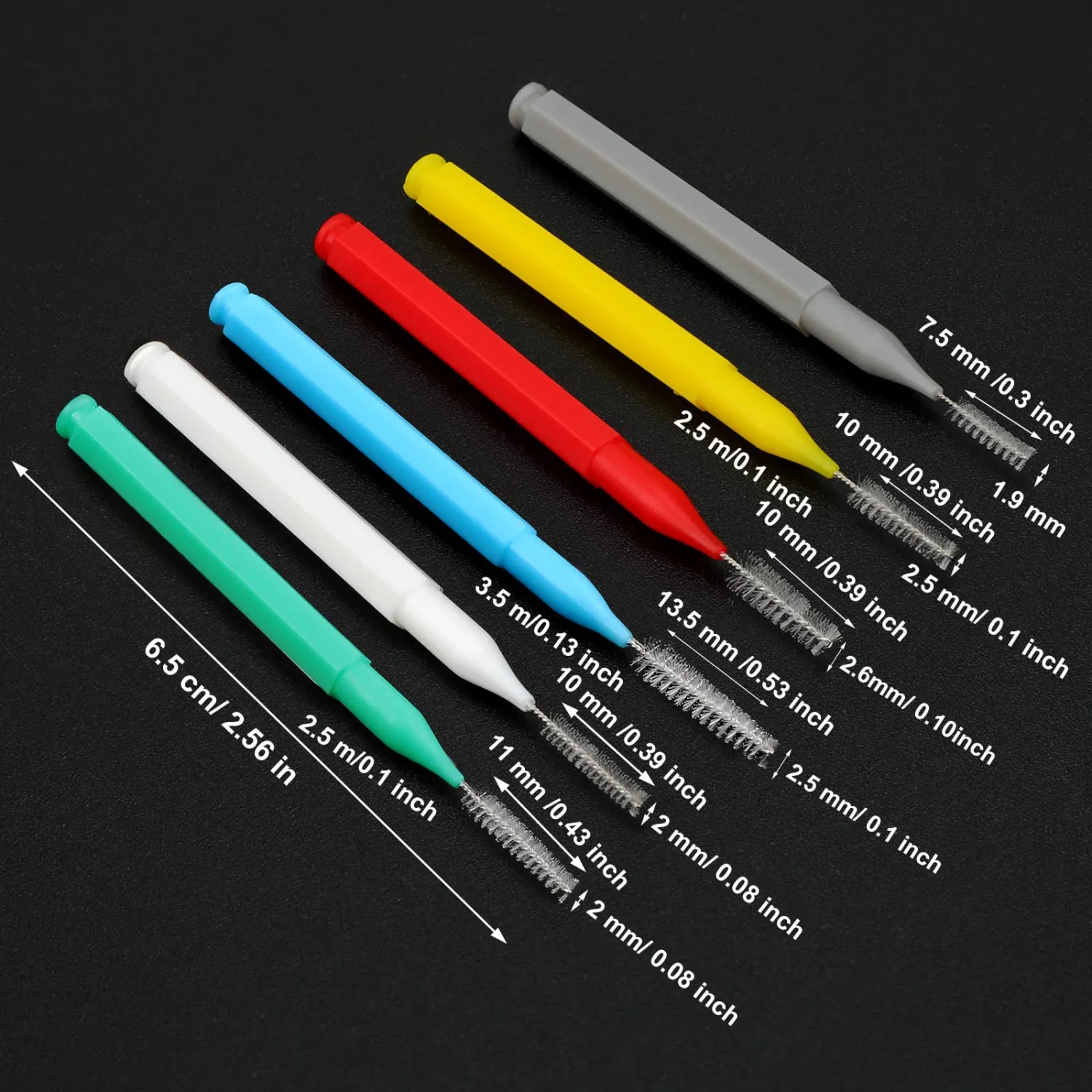Patelai 100 Pieces Braces Brush for Cleaner Interdental Brush Toothpick Dental Tooth Flossing Head Oral Dental Hygiene Flosser Toothpick Cleaners Tooth Tool(Assorted Colors,Multiple Sizes)
