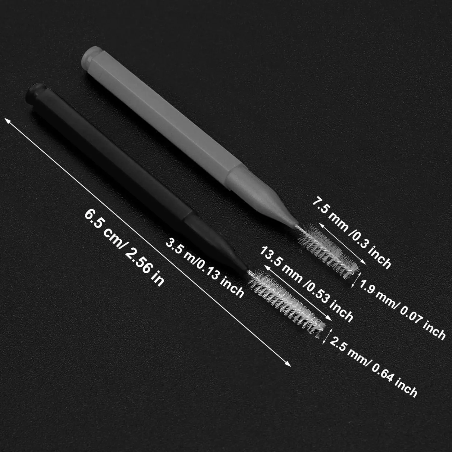 Patelai 100 Pieces Braces Brush for Cleaner Interdental Brush Toothpick Dental Tooth Flossing Head Oral Dental Hygiene Flosser Toothpick Cleaners Tooth Tool(Black, Grey,Suitable Size)