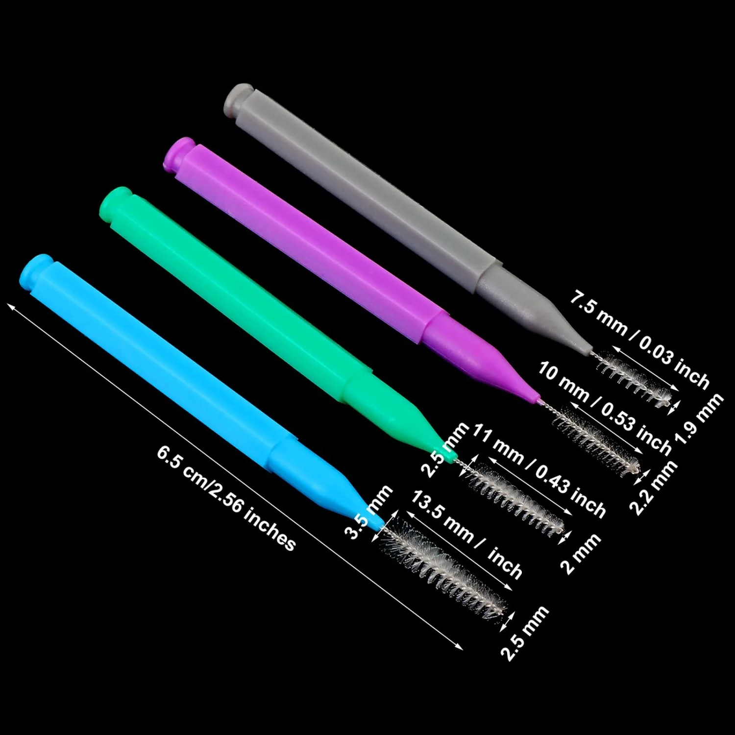 Patelai 100 Pieces Braces Brush for Cleaner Interdental Brush Toothpick Dental Tooth Flossing Head Oral Dental Hygiene Flosser Toothpick Cleaners Tooth Cleaning Tool (Attractive Colors)