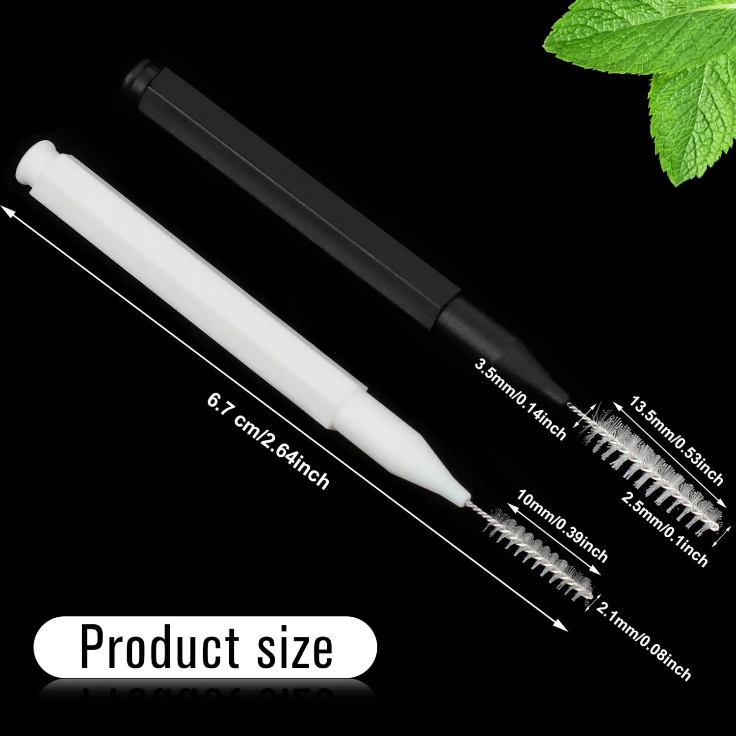 Patelai 100 Pieces Braces Brush for Cleaner Interdental Brush Toothpick Dental Tooth Flossing Head Oral Dental Hygiene Flosser Toothpick Cleaners Tooth Cleaning Tool (Black, White)