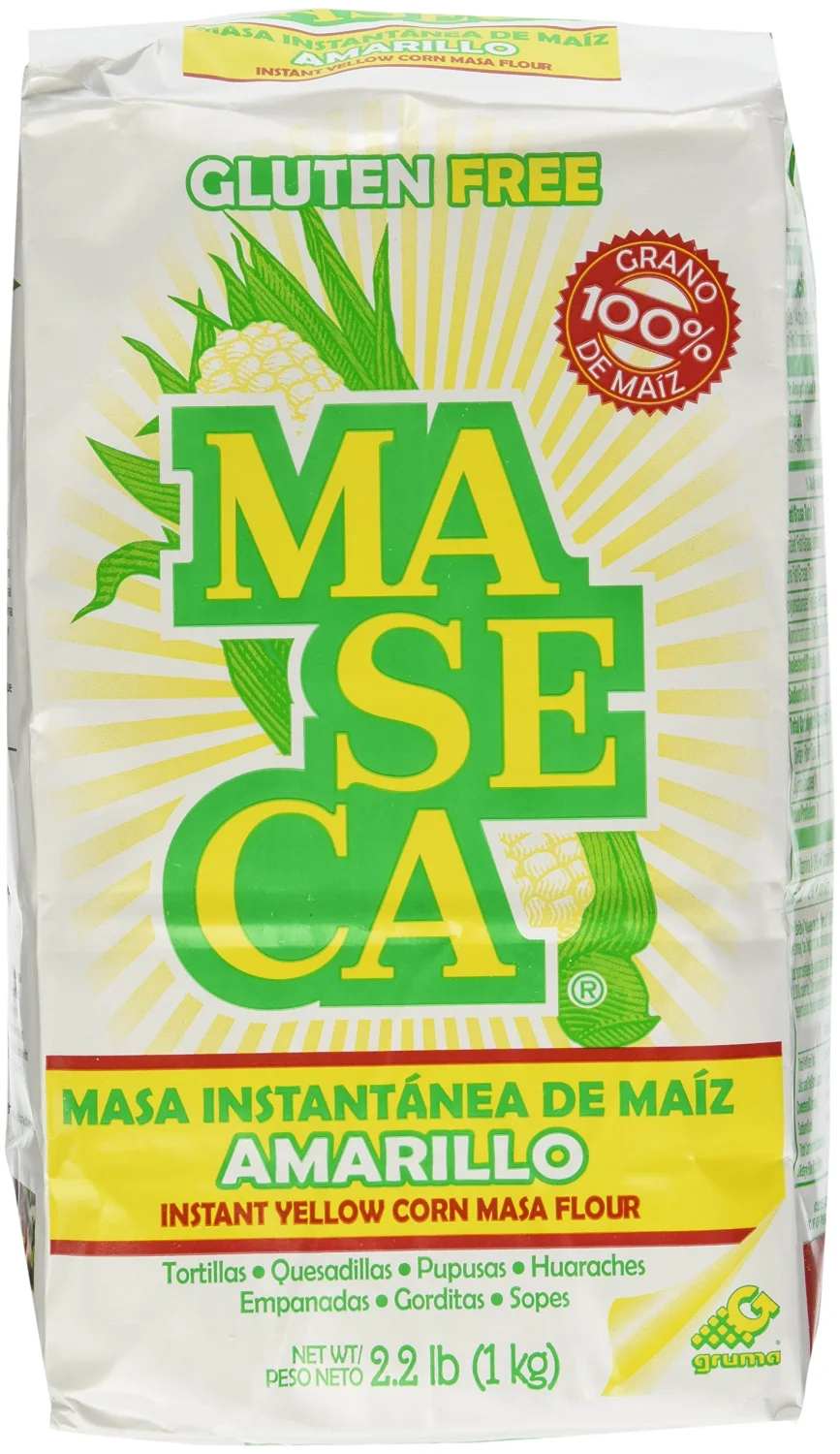 Maseca Instant Yellow Corn Masa Flour 2.2lb | Masa Instantanea de Maiz Amarillo 1kg