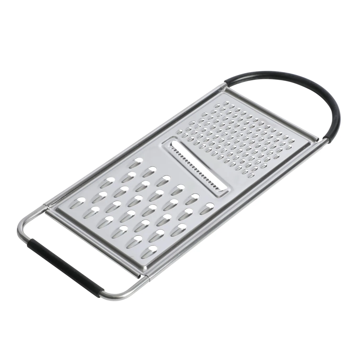 Oster Helmsdale Flat Cheese Grater With Anti-Slip Handle, Stainless Steel Zester/Multi-Functional Tool for Kitchen Preperation, Black