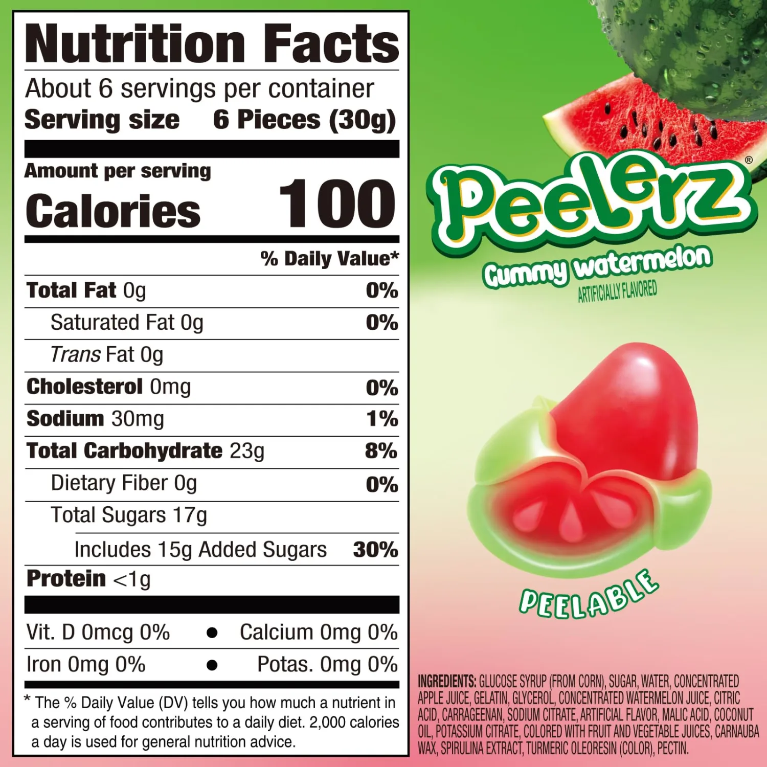 AMOS Peelerz Peelable Watermelon Gummy Candy Variety Pack, Soft Chewy Gummy Snack Made with Real Fruit Juice, Fun Peel & Eat Candy Treat, 2 pack