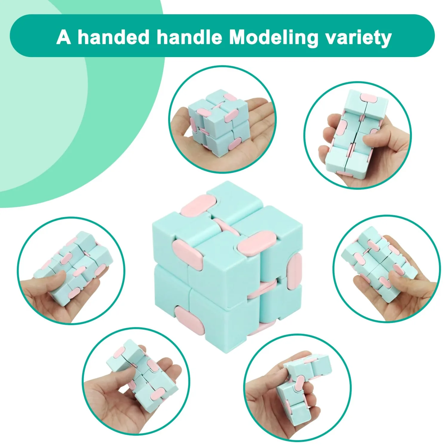 Infinitycube Fidget Toy Stress Relieving Fidgeting Game for Kids and Adults,Cute Pocket-Sized Unique Gadget for Anxiety Relief and Kill Time (4, Macarons & Black White)