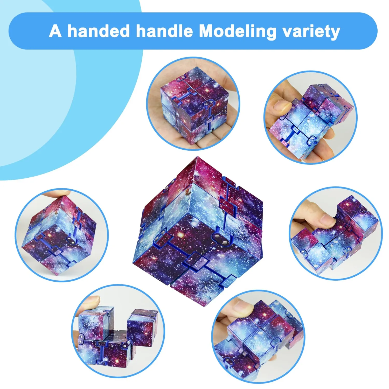 Infinitycube Fidget Toy Stress Relieving Fidgeting Game for Kids and Adults,Cute Pocket-Sized Unique Gadget for Anxiety Relief and Kill Time (Starry Sky)