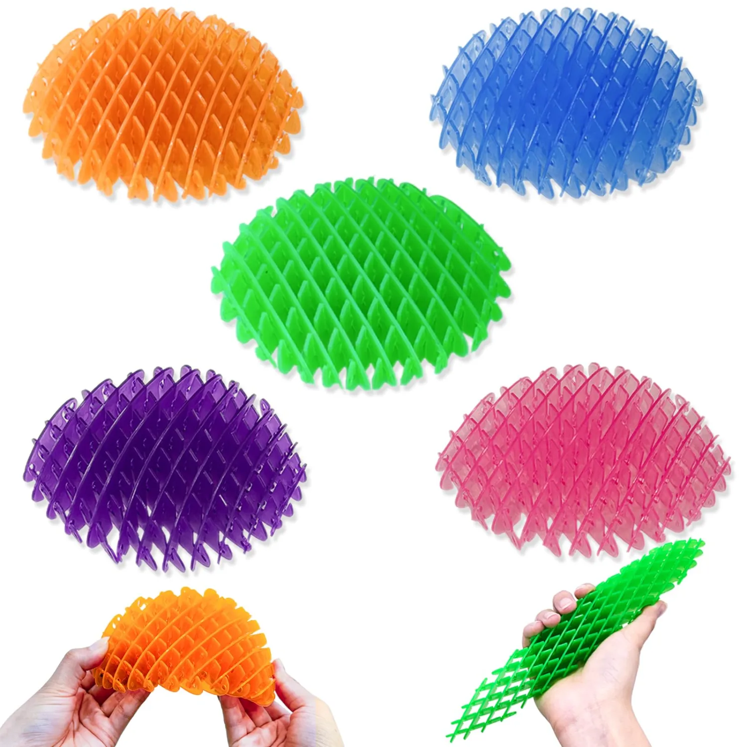 Easter Gifts for Kids 5 Pack Stretchy Fidget Toy, Fidget Wiggler, Cute Squishy Fidget Desk Toy, Resistance Fidget Toys Stress & Anxiety Relief, Birthday & Valentines Day Gifts for Him
