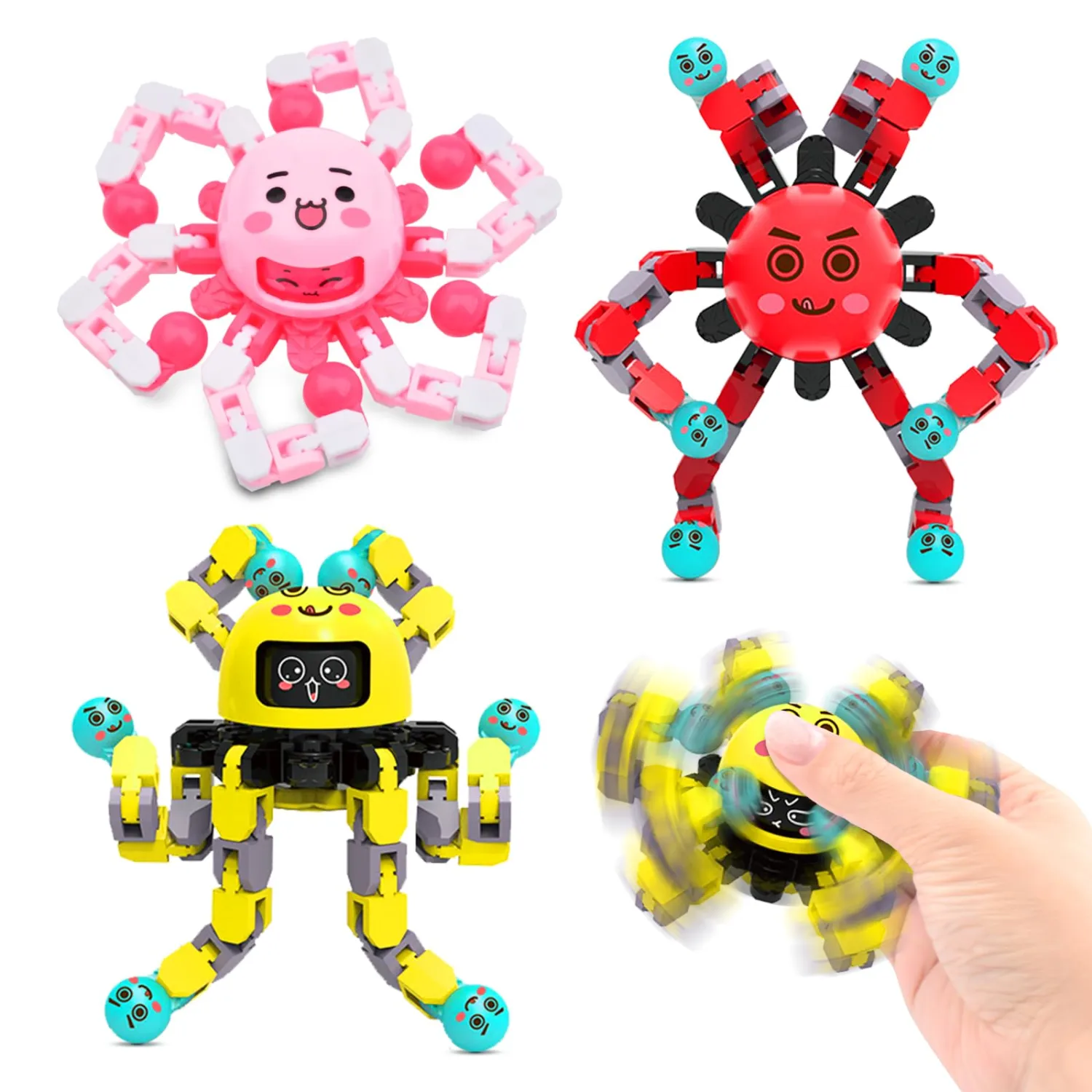 Transformable Fidget Spinner Toys for Kids and Adults,3 PCS Sensory Toy for Boys Girl ADHD Stress Relief,Easter Basket Stuffers Gifts Fingertip Gyros Birthdays Travel Party Favors for Teens
