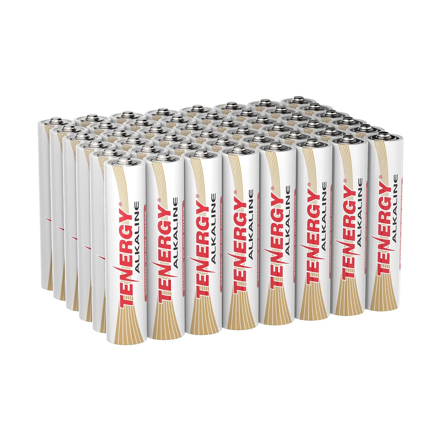 Tenergy 1.5V AAA Batteries, High Performance Alkaline AAA Non-Rechargeable Battery for Clocks, Remotes, Toys & Electronic Devices, 48 Pack