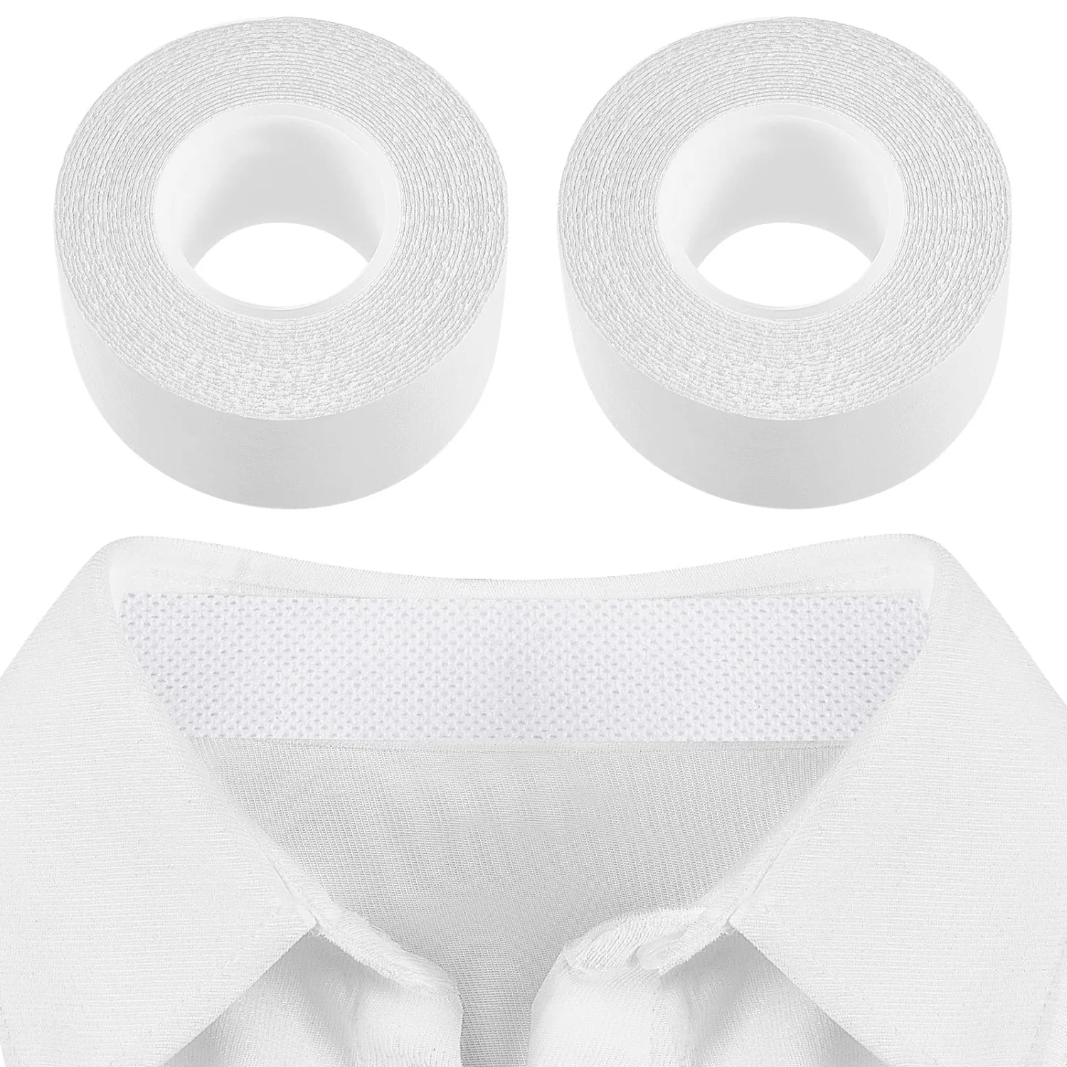 Jecery 2 Rolls Sweat Pads Collar Protectors for Men Women Shirts, Self Adhesive Disposable White Shirt Neck Tape, Dress Hat Collar Invisible Liner Patch Against Sweat Stain (1.18 Inch)