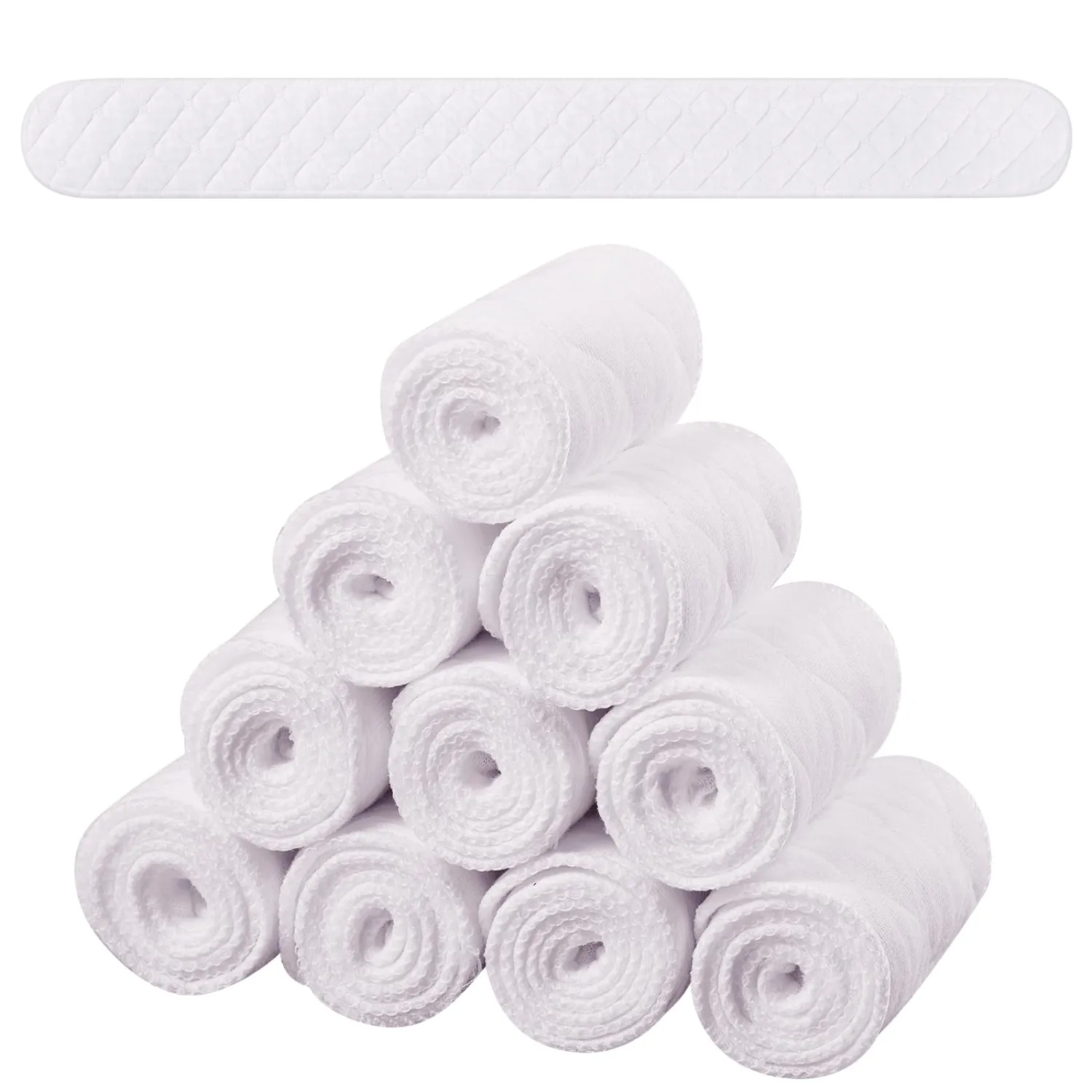 Toulite 10 Pcs Cotton Bra Liners Boob Sweat Pads 3 Layer Rectangle Under Bra Pads Sweat Liners for Women Sweating Supplies