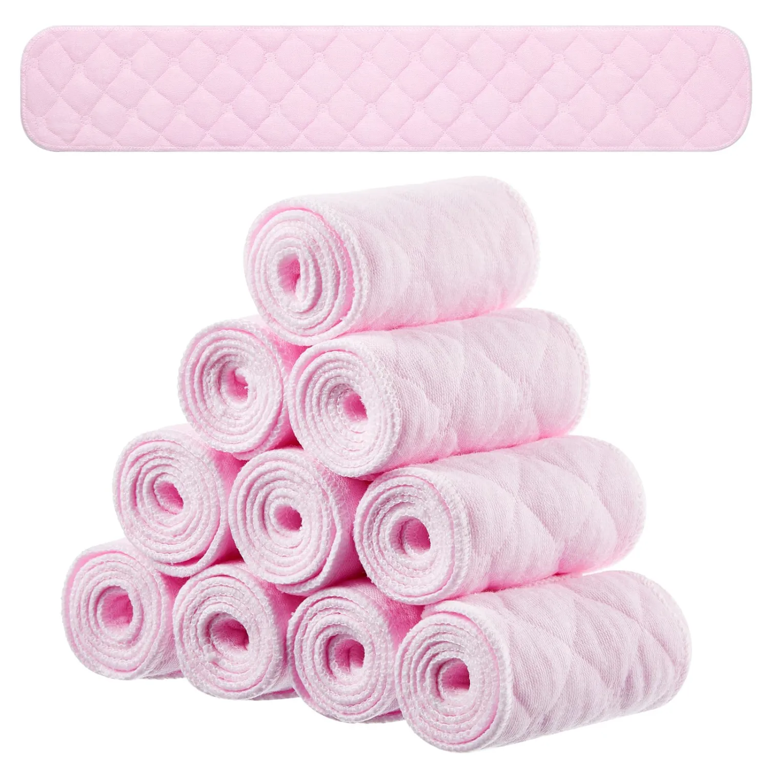 Toulite 10 Pcs Cotton Bra Liners Boob Sweat Pads 3 Layer Rectangle Under Bra Pads Sweat Liners for Women Sweating Supplies