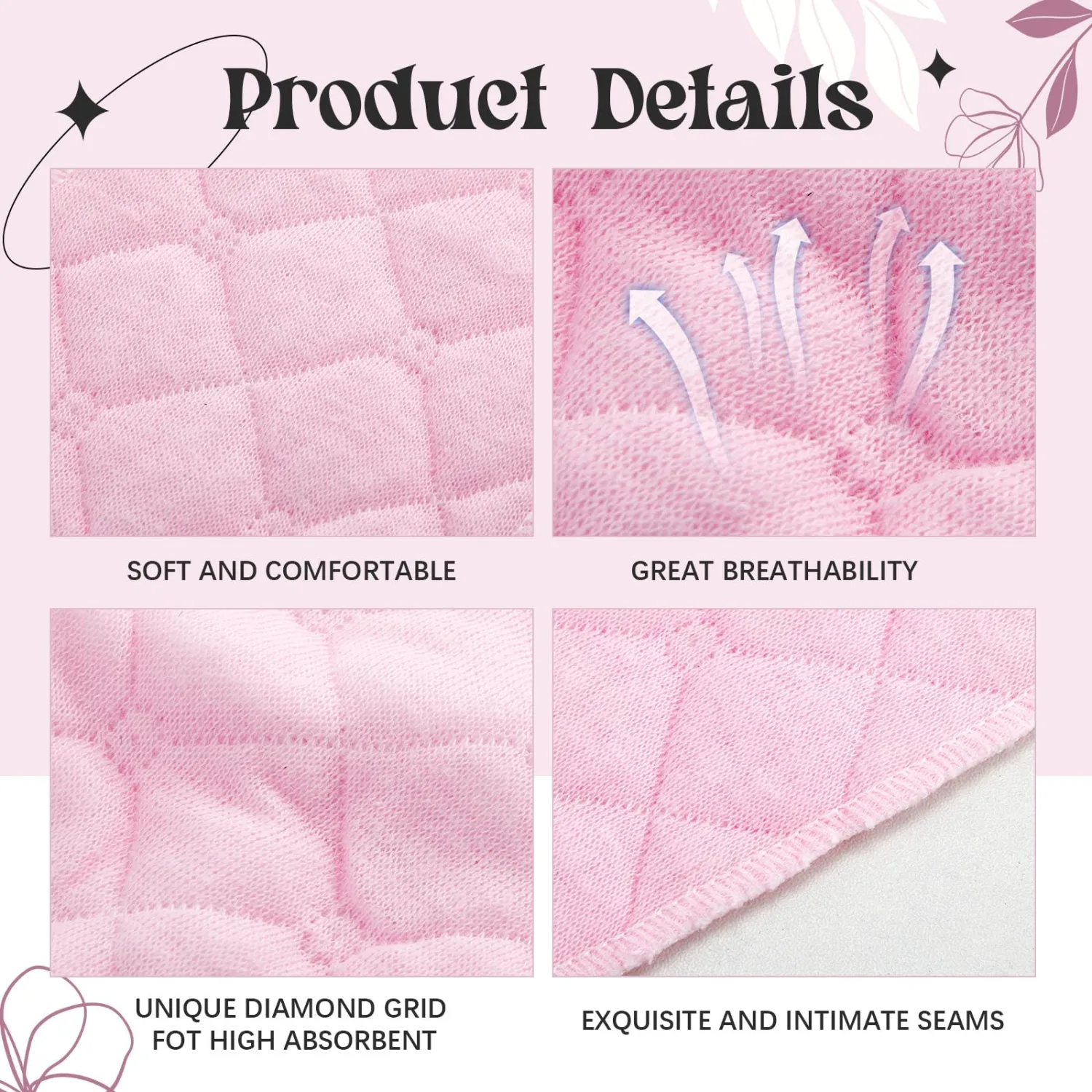 Toulite 10 Pcs Cotton Bra Liners Boob Sweat Pads 3 Layer Rectangle Under Bra Pads Sweat Liners for Women Sweating Supplies