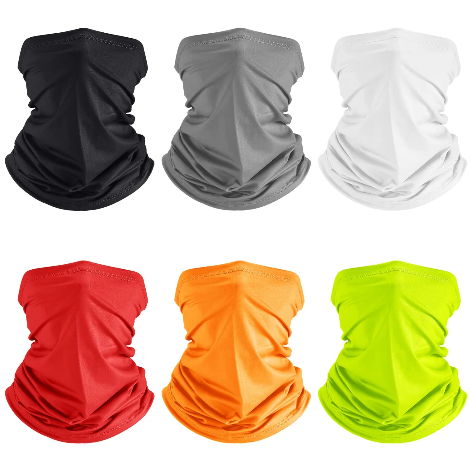 Geyoga 6 Pieces Summer UV Protection Cooling Neck Gaiter Face Clothing Neck Gaiter Mask Scarf Sunscreen Breathable Bandana