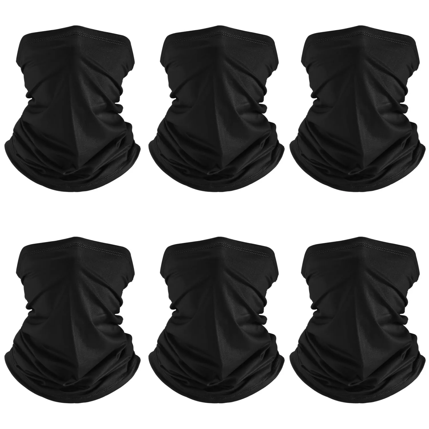 Geyoga 6 Pieces Summer UV Protection Cooling Neck Gaiter Face Clothing Neck Gaiter Mask Scarf Sunscreen Breathable Bandana