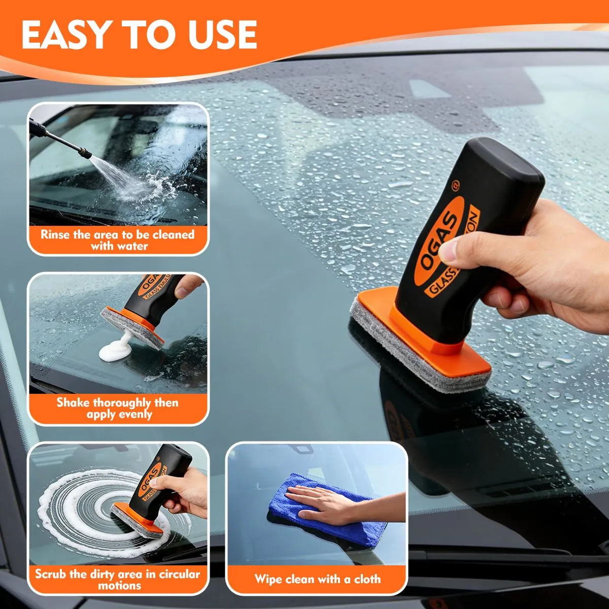 2026 New Handheld Glass Oil-Film Remove,Car Glass Oil Film Remover, for Auto & Household Glass – Glass Cleaning Board (1PCS)