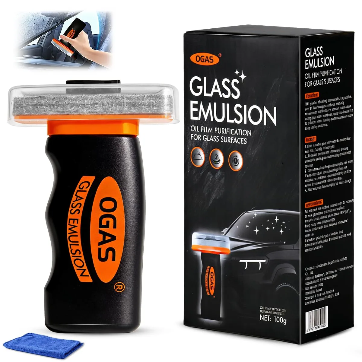 2026 New Handheld Glass Oil-Film Remove,Car Glass Oil Film Remover, for Auto & Household Glass – Glass Cleaning Board (1PCS)