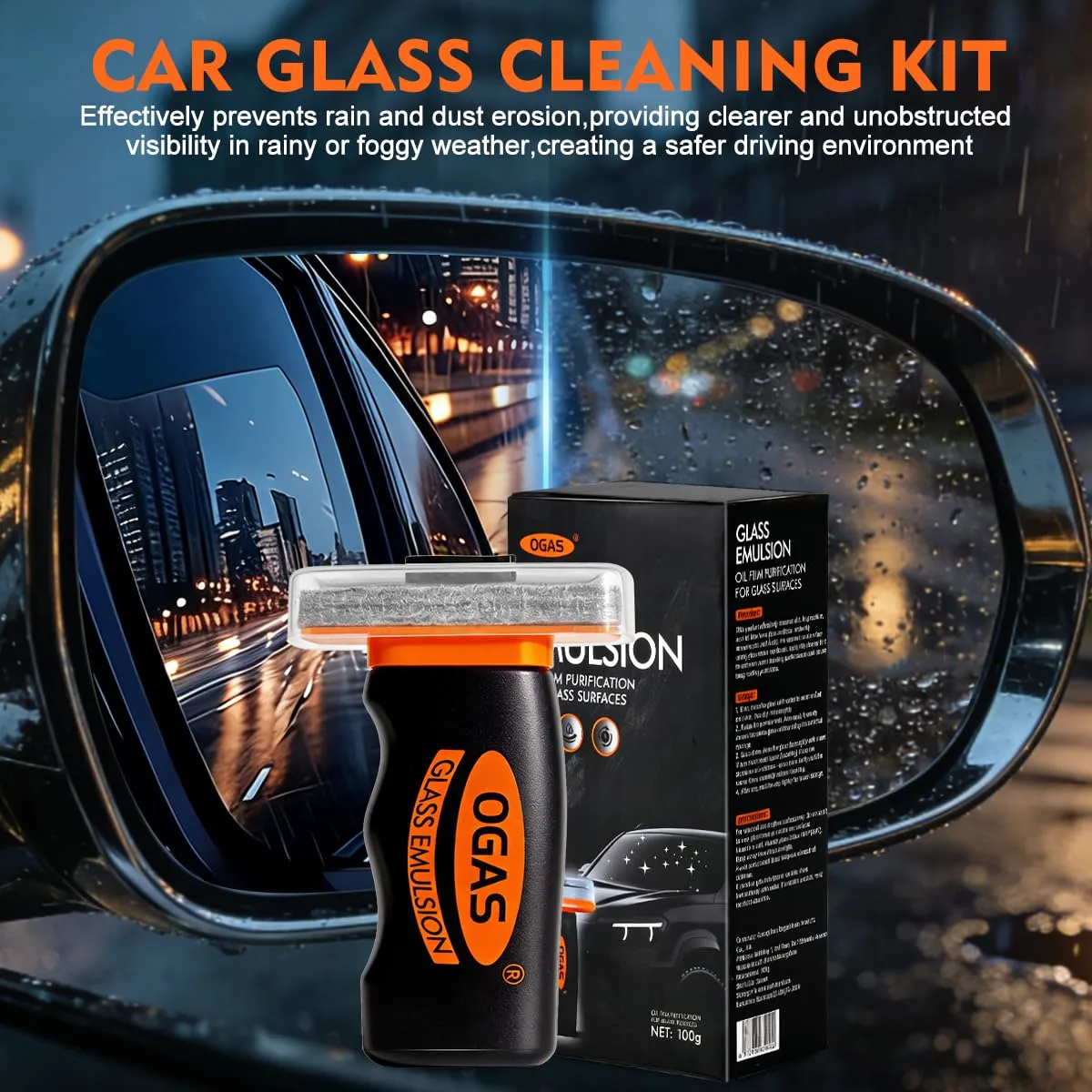 q4 Glass Emulsion Cleaner, 2026 New Handheld Windshield Oil Film Remover,Car Glass Oil Film Remover, for Auto & Household Glass – Glass Cleaning Board (2PCS)