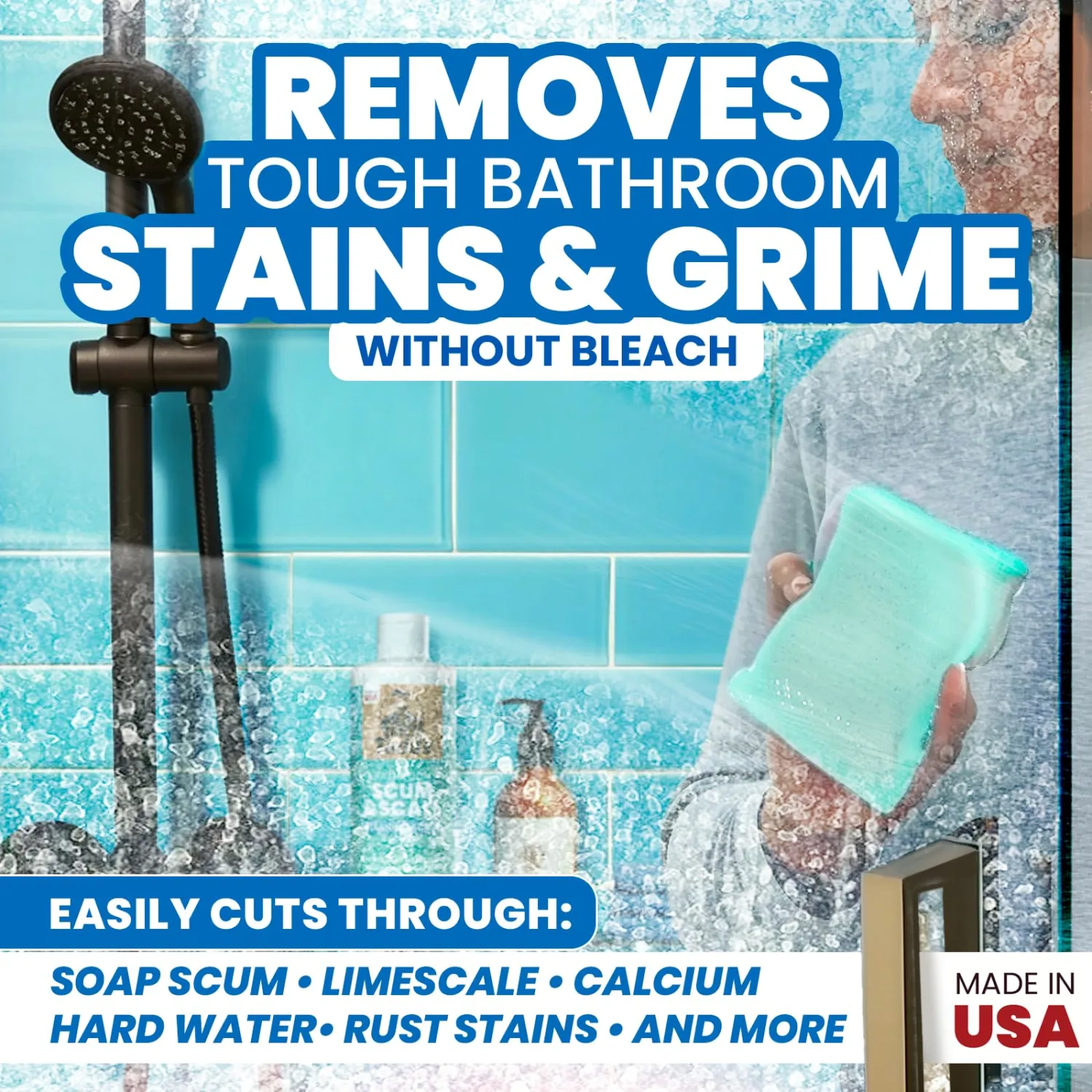 Uncle Todd's Scum & Scale Bathroom Cleaner Hard Water Stain & Soap Scum Remover – Bleach-Free, Heavy Duty Calcium Lime Rust Cleaner for Shower, Glass, Toilet, Tub & Sink – 16oz